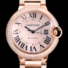 CARTIER 까르띠에 발롱블루 드 WJBB0005 33-36mm사이즈 럭셔리 베젤 투라인 18K 로즈골드 화이트 자개 다이얼 오토매틱 무브먼트 car0991 - Cartier Ballon Bleu De Cartier Diamond Bezel 18k Rose Gold White Shell Dial Automatic Movement