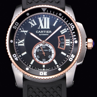 CARTIER 까르띠에 칼리브 드 스위스 2824 오토매틱 무브먼트 블랙다이얼 스크래치 방지 사파이어 크리스탈 글라스 최고급 옵션 car0521 - Cartier Calibre De Cartier Tank Swiss 2824 Automatic Movment