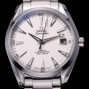OMEGA 오메가 씨마스터 남성용 오토매틱 무브먼트 실버 베젤 화이트 다이얼 omg0442 - Omega Seamaster Mens Automatic Movement Sliver Bezel White Dial