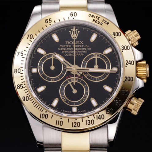 ROLEX 로렉스 데이토나 코스모그래프 116503 18K 옐로우 골드 콤비 크로노그래프 블랙 다이얼 오이스터 브레이슬릿 신형 7750B-2 오토매틱 무브먼트 rol0615