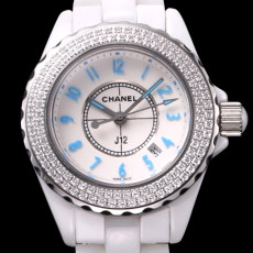 CHANEL 샤넬 제이12 H3826 여성용 신상모델! 100%세라믹 소재 최상급 쥬얼 셋팅 베젤 화이트 다이얼 세계적 범용 쿼츠 무브먼트 cha0144 - CHANEL J12 TOP Grade Quality Ladies Full Ceramic Diamond Bezel White Dial Swiss Ronda Quartz Movement