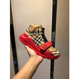 BURBERRY 버버리 네오프렌 가죽 스니커즈