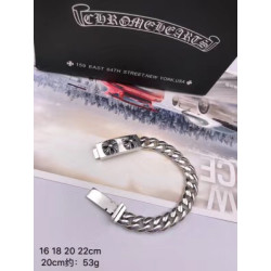 CHROME HEARTS 크롬하츠 남녀공용 925실버 쌍십자 팔찌 16~22cm