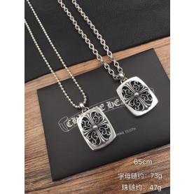 CHROME HEARTS 크롬하츠 남녀공용 925실버 십자펜던트 목걸이 65cm
