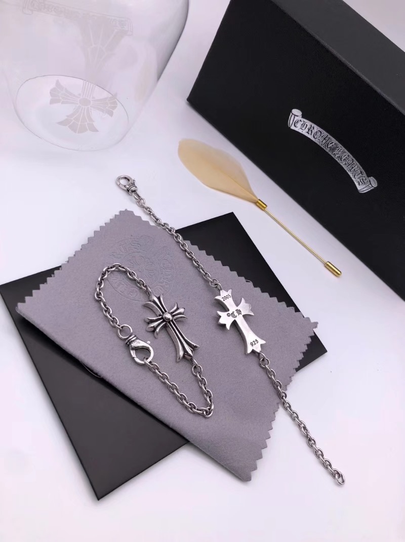 CHROME HEARTS 크롬하츠 여성용 925실버 팔찌 17~21cm