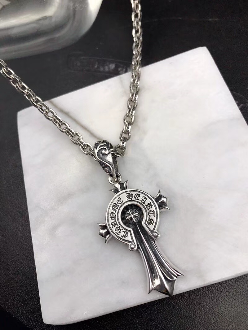 CHROME HEARTS 크롬하츠 남녀공용 925실버 십자 목걸이 65cm