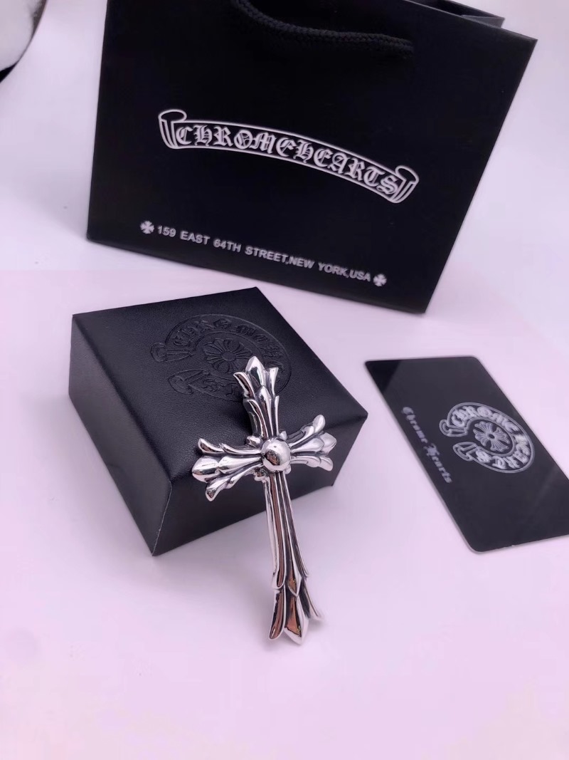 CHROME HEARTS 크롬하츠 남녀공용 925실버 십자 목걸이 65cm