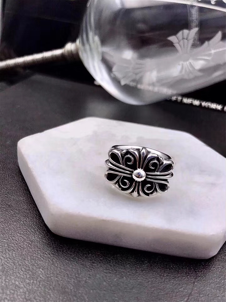 CHROME HEARTS 크롬하츠 남녀공용 925실버 십자꽃 반지 12~24호
