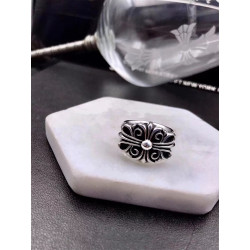 CHROME HEARTS 크롬하츠 남녀공용 925실버 십자꽃 반지 12~24호