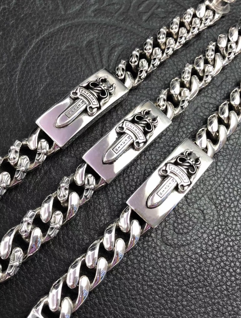 CHROME HEARTS 크롬하츠 925실버 대거 남녀공용 팔찌 3디자인(폭15mm)