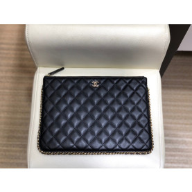 CHANEL 샤넬 레더 클러치백 CHAB1237