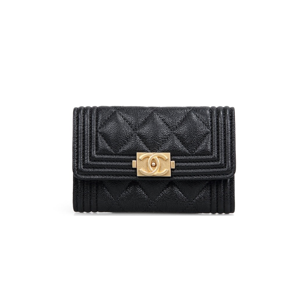 CHANEL 샤넬 보이 캐비어 카드지갑 4COLOR (금장/은장)