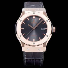 HUBLOT 위블로 클레식 퓨전 511.OX.1181.LR 18k 로즈골드 케이스 블랙 다이얼 블랙 레더스트랩 오토매틱 무브먼트 hub0215 - Hublot Classic Fusion Daily Watch Simple Classic Type Upgrade 18k Rose Gold Case Black Dial Black Leather Strap Automatic Movement