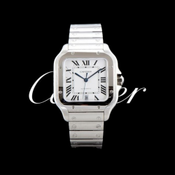 2위 CARTIER 까르띠에 베스트 1:1 제작 산토스 더 까르띠에 시계 라지 39.8mm 오토매틱 화이트다이얼 car1097
