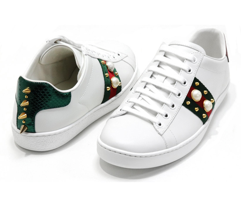 GUCCI 구찌 진주 에이스 진주알 스니커즈