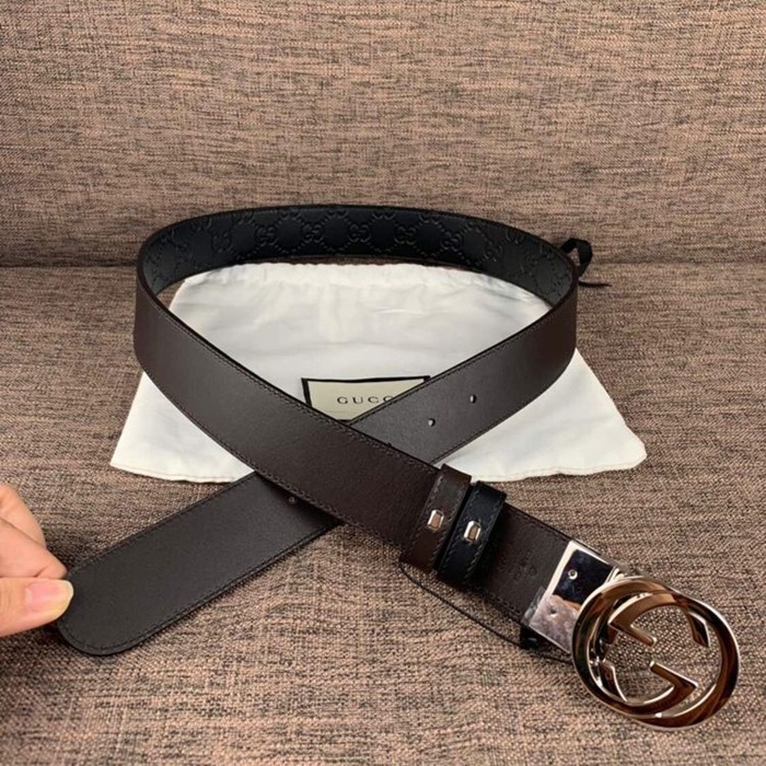 GUCCI 구찌 양면 벨트 남성용 레더 벨트 (금장/은장)