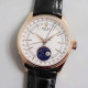 ROLEX 로렉스 셀리니 신형 문페이즈 로즈골드 화이트 다이얼 블랙 레더 스트랩