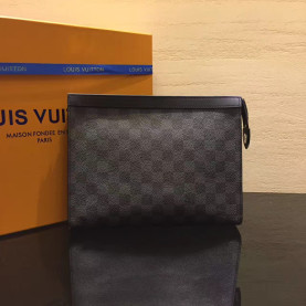 LOUIS VUITTON 루이비통 포쉐트 보야지 다미에 그라파이트 클러치 N41696
