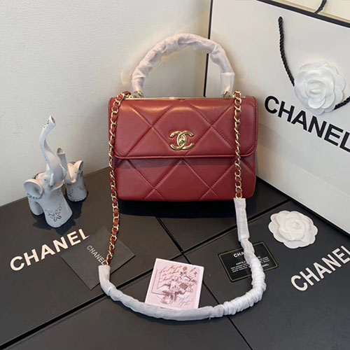 CHANEL 샤넬 트렌디CC 핸들 플랩백 A92236-10 램스킨