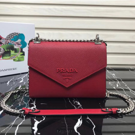PRADA 프라다 모노크롬 사피아노 레더백 1BD127-2