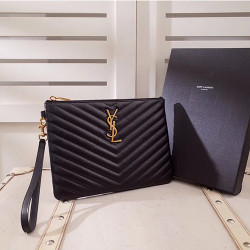 SAINT LAURENT 생로랑 쉐브론 모노그램 파우치 379039
