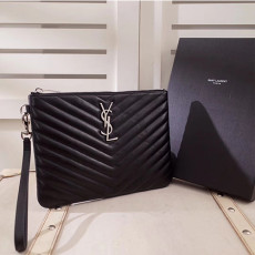 SAINT LAURENT 생로랑 쉐브론 모노그램 파우치 379039-1