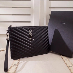 SAINT LAURENT 생로랑 쉐브론 모노그램 파우치 379039-1