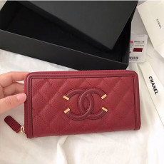 CHANEL 샤넬 로고 롱 지퍼 지갑 A84449