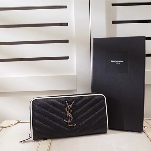 SAINT LAURENT 생로랑 마틀라쎄 모노그램 지퍼 어라운드 지갑 358094-13