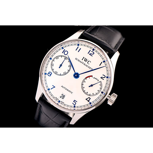 IWC 아이더블유씨 포르투기스 세븐데이즈 IW500704（실버케이스&블루핸즈)