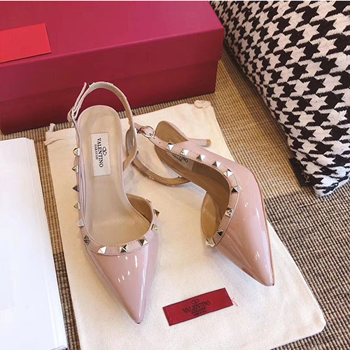 VALENTINO 발렌티노 락스터드 슬링백 힐 6.5cm M1350-1