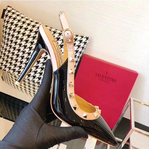 VALENTINO 발렌티노 락스터드 슬링백 힐 9.5cm M1351-6