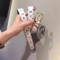 LOUIS VUITTON 루이비통 미니 멀티컬러 모노그램 벨트 25mm M9586W-2