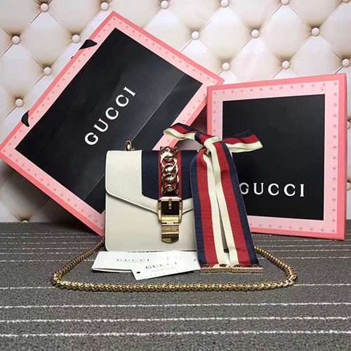 GUCCI 구찌 실비 미니 화이트 SYLVIE 431666