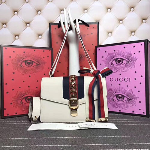 GUCCI 구찌 실비 스몰 화이트 SYLVIE 421882