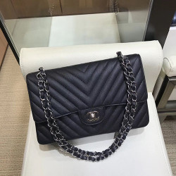 CHANEL 샤넬 쉐브론 클래식 캐비어 2.55백 AS1112