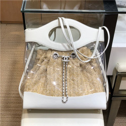 CHANEL 샤넬 PVC&양가죽 쇼핑백 A0517