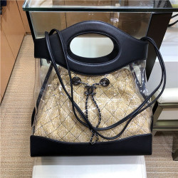 CHANEL 샤넬 PVC&양가죽 쇼핑백 A0517