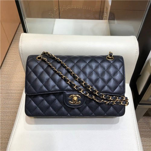 CHANEL 샤넬 캐비어 금장 숄더백 1112