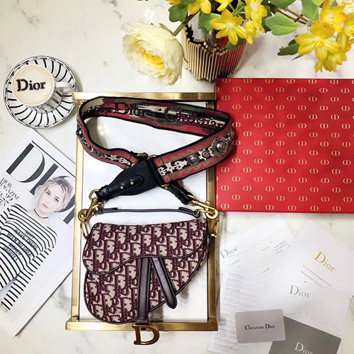 DIOR 디올 오블리크 새들 핸드&숄더 M0447 19.5CM