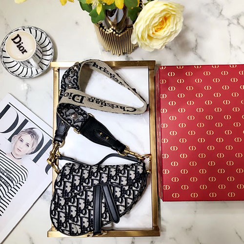 DIOR 디올 오블리크 새들 핸드&숄더 M0447 19.5CM