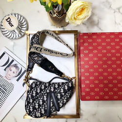 DIOR 디올 오블리크 새들 핸드&숄더 M0447 19.5CM