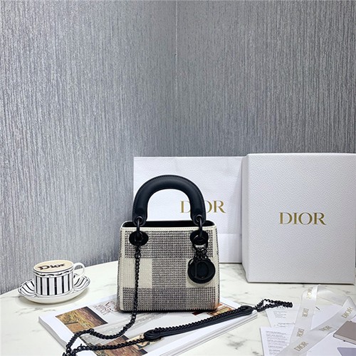 DIOR 디올 레이디 진주백 17CM D0987