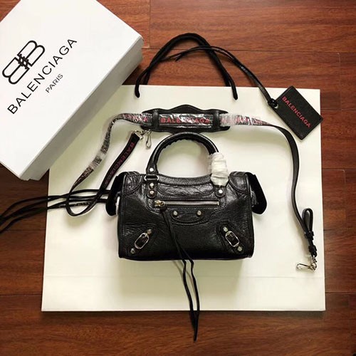 BALENCIAGA 발렌시아가 클래식 실버 미니 시티 CLASSIC SLIVER MINI CITY 803B 24CM