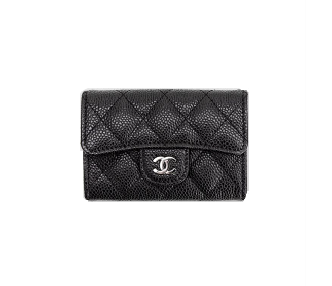 34위 CHANEL 샤넬 카드지갑 캐비어 은장 A80799