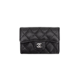 34위 CHANEL 샤넬 카드지갑 캐비어 은장 A80799