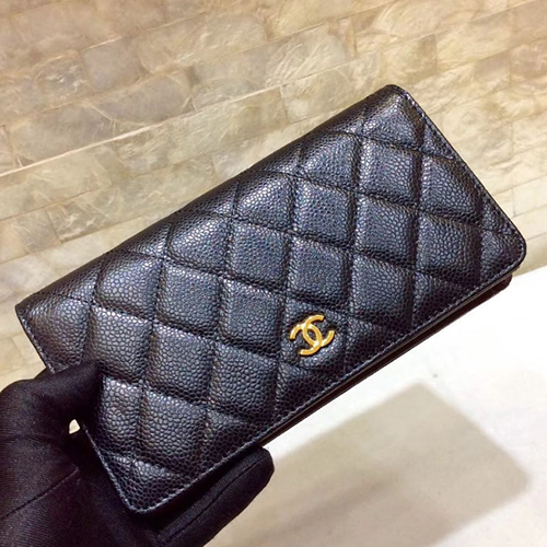 CHANEL 샤넬 장지갑 캐비어 금장 AS305218