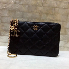 CHANEL 샤넬 램스킨 금장 동전&카드지갑 AS1008-1