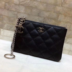CHANEL 샤넬 캐비어 은장 동전&카드지갑 AS1009-1