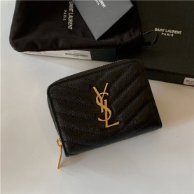SAINT LAURENT 생로랑 캐비어 금장 반지갑 Y403723